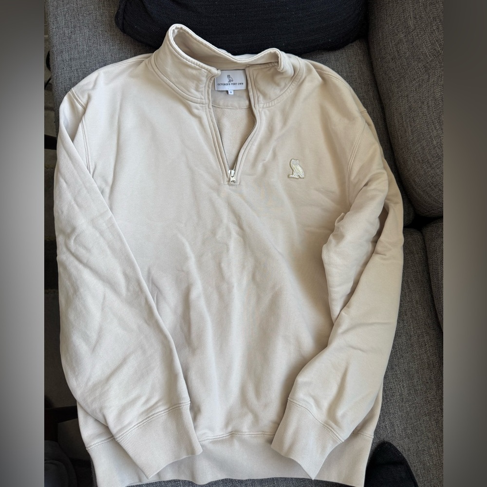 Men's Cream Half-Zip Sweater OVO